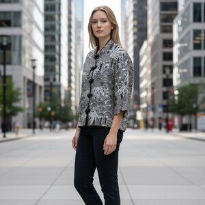 Chico's Asian-Influence Silk Jacket